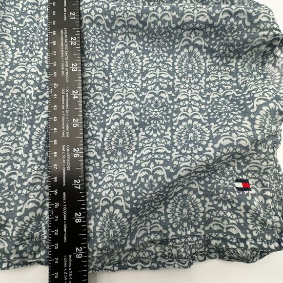 TOMMY HILFIGER |‎ Women's 24 Long Sleeve Blue Floral Peasant Blouse Tunic Sheer - Picture 7 of 9